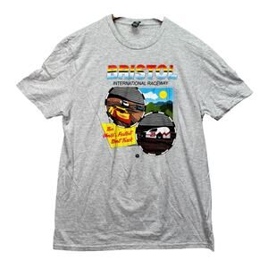 Nascar Bristol International Raceway Gray Dirt Short Track 21 Car T-Shirt Mens L